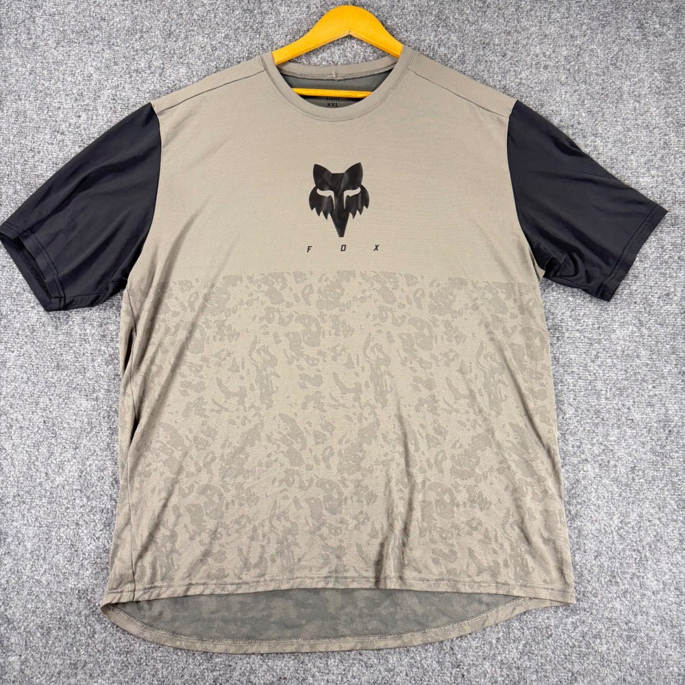 Fox Racing Ranger Short Sleeve Mountain Bike Jersey Mens XXL Tan Black Camo